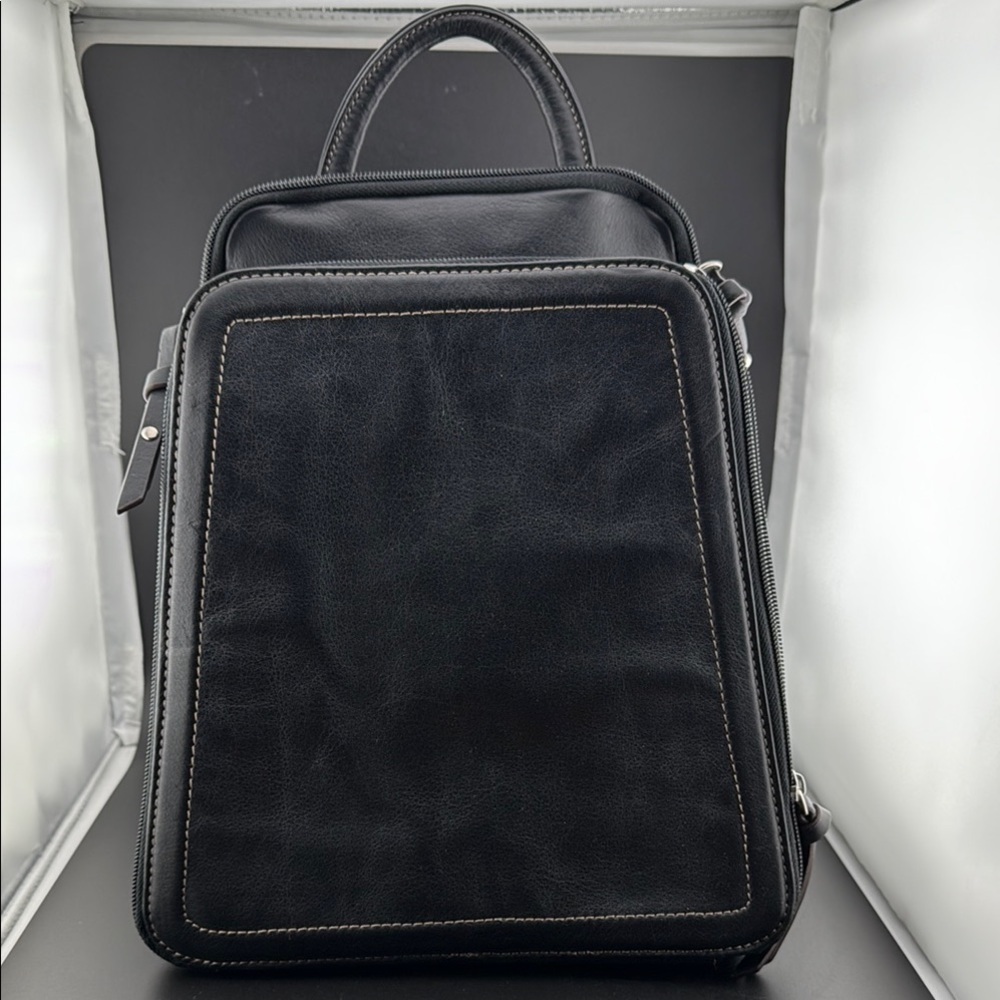 Tignanello Black Leather Convertible Backpack
